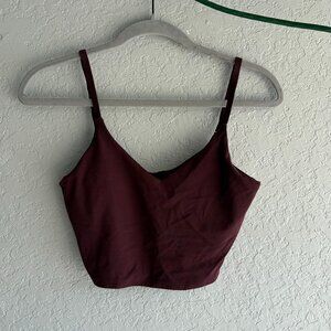 Athleta V-Neck Cropped Maroon Tank Top
